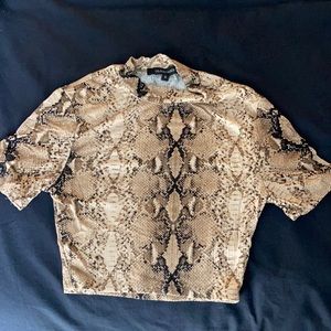 Olivaceous Snakeskin Crop Top Size S